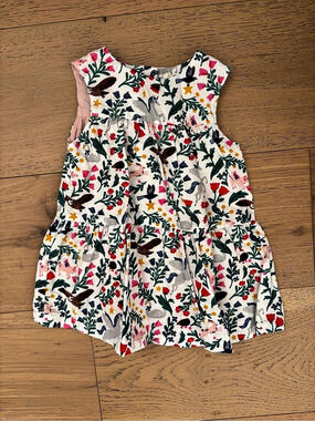 Baby Boden Floral Girls' Dress in White & Multicolor Size 3-6 Months
